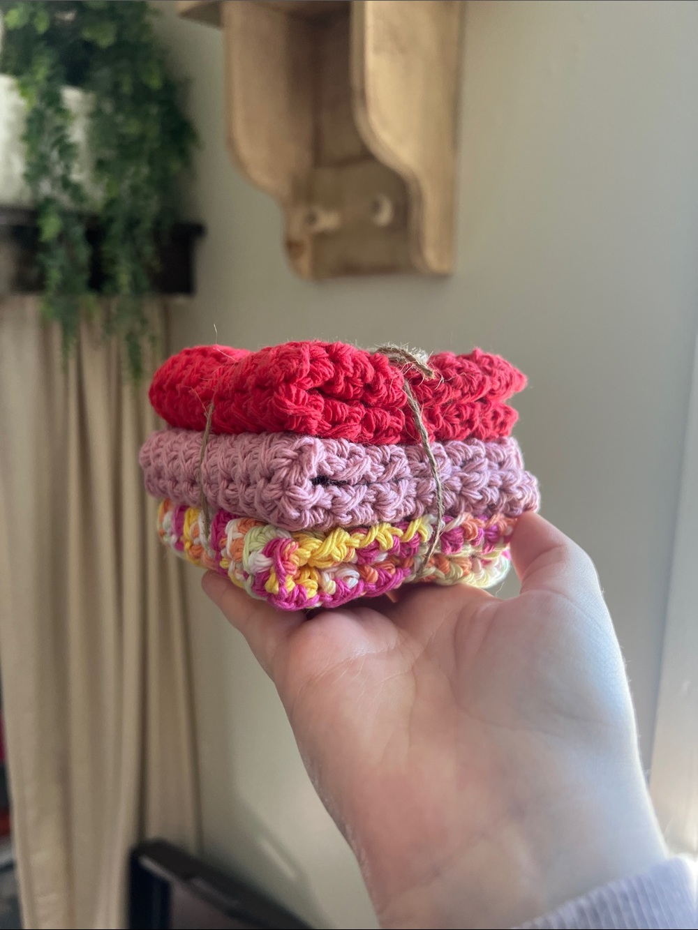 100% cotton crochet dishclothes 7x7